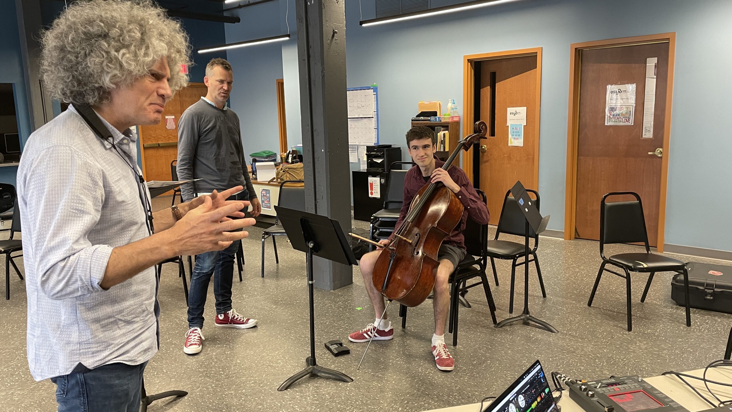 Before meeting up with the orchestra, Fabrizio, Etienne, Wendel, and Sebastian rehearsed together