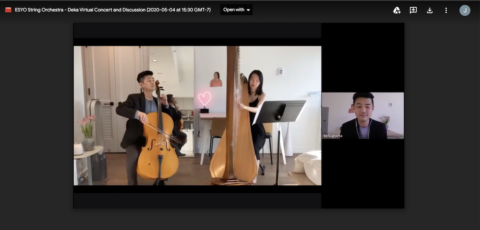 DEKA Quartet Logged on with String Orchestra for a Session About Recording Live-At-Home. 