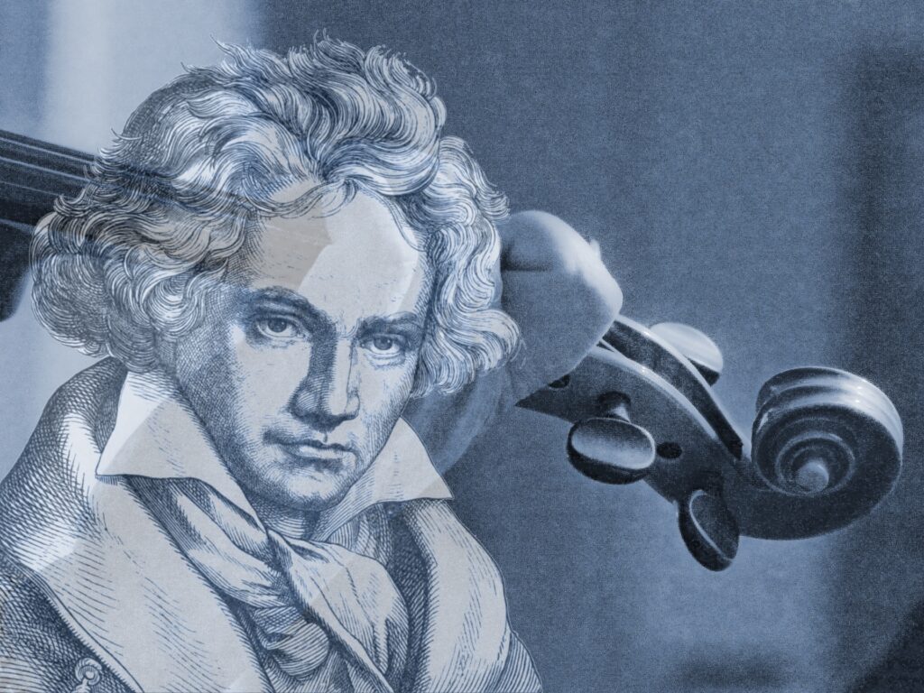 violinist playing with beethoven